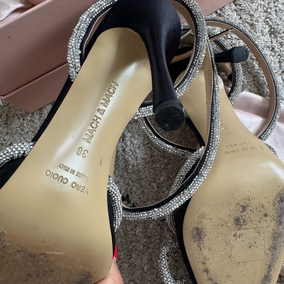 Mach & Mach Women's Black and Silver Heels size 38 - Picture 6 of 9